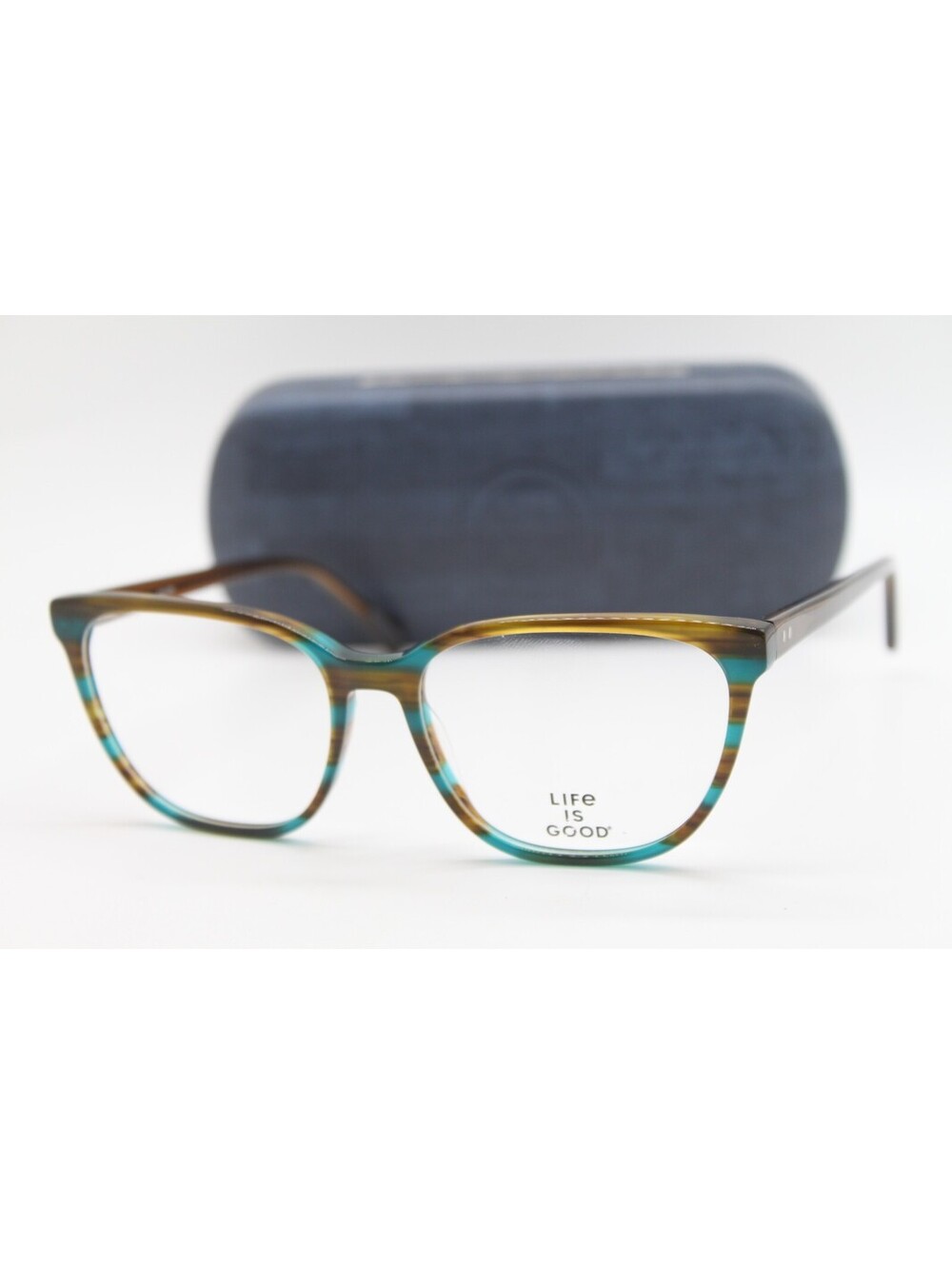 NEW LIFE IS GOOD BETSY GREEN BROWN (GRN) AUTHENTIC EYEGLASSES W/CASE 54-16
